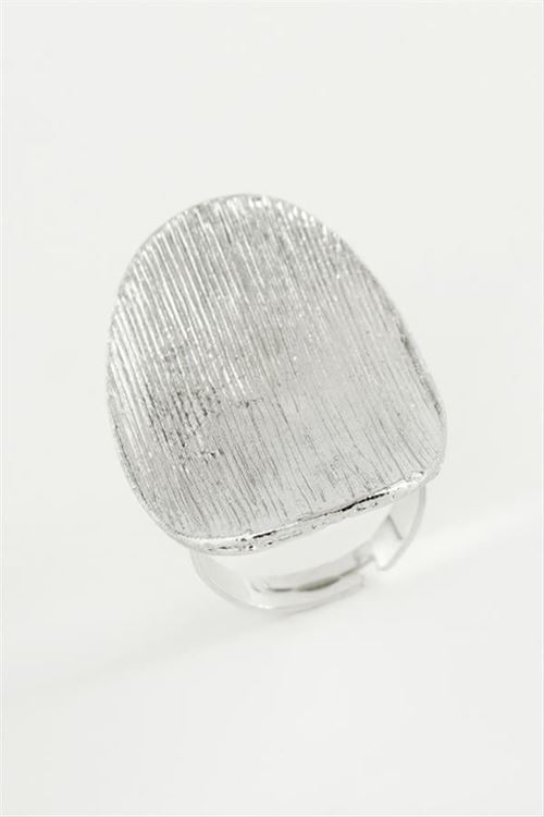 Oval Metal Yüzük - Gümüş Rengi