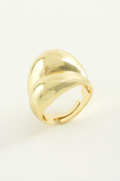 Oval Metal Yüzük - Sarı