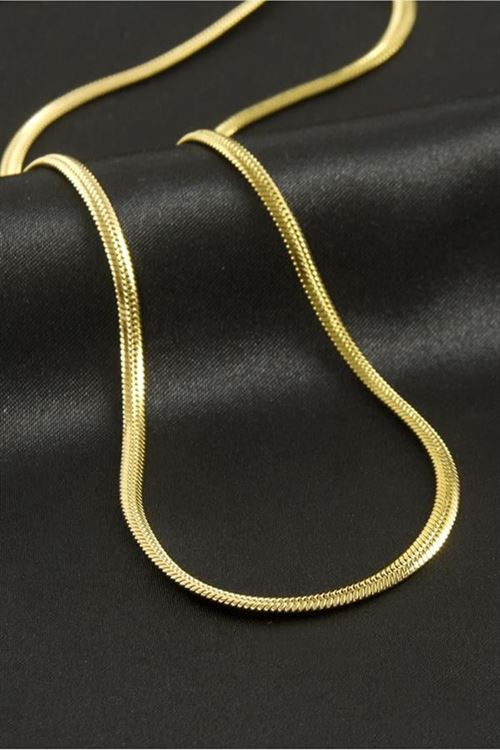İtalyan Zincir Çelik Kolye 60 cm - Sarı