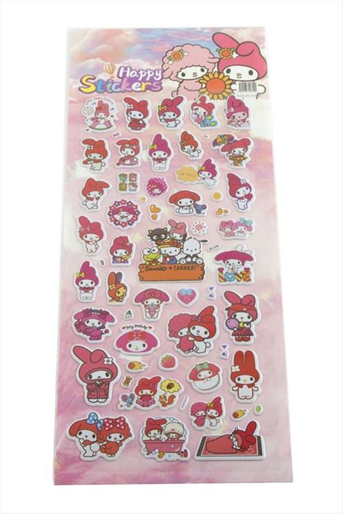 Happy Kabartmalı Sticker - Pembe