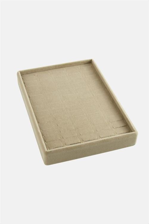 Dikey Anfora Kumaş Batırmalı Yüzük Tablası 17*23 - Sütlü Kahve