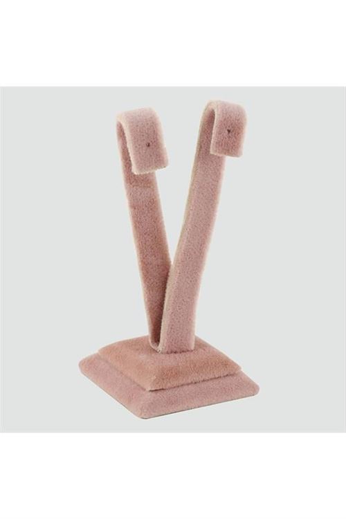 Anfora Kumaş Palmiye Küpelik - Açık Pembe