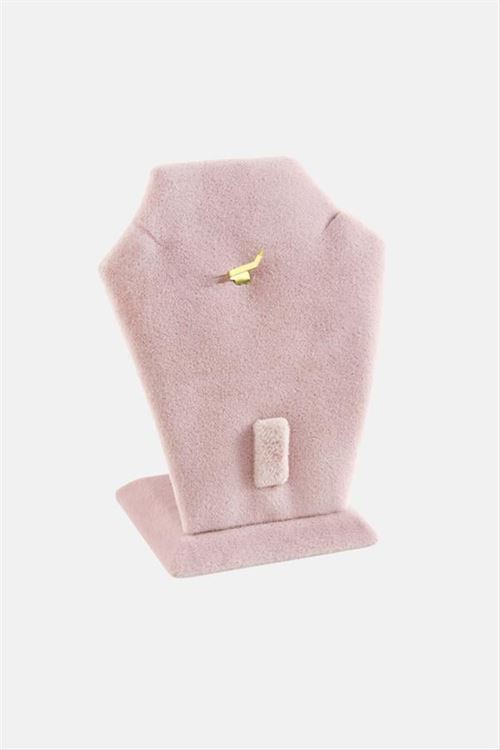 Kadife Set Kolye Standı - Açık Pembe