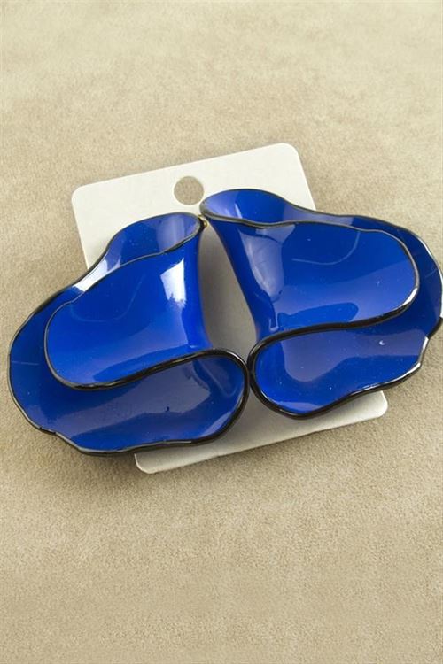 Oval Zr Model Küpe - Mavi