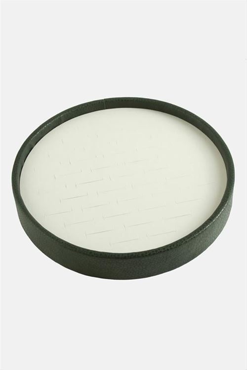 Yuvarlak Ahşap Deri Yüzüklük 20 cm - Bordo