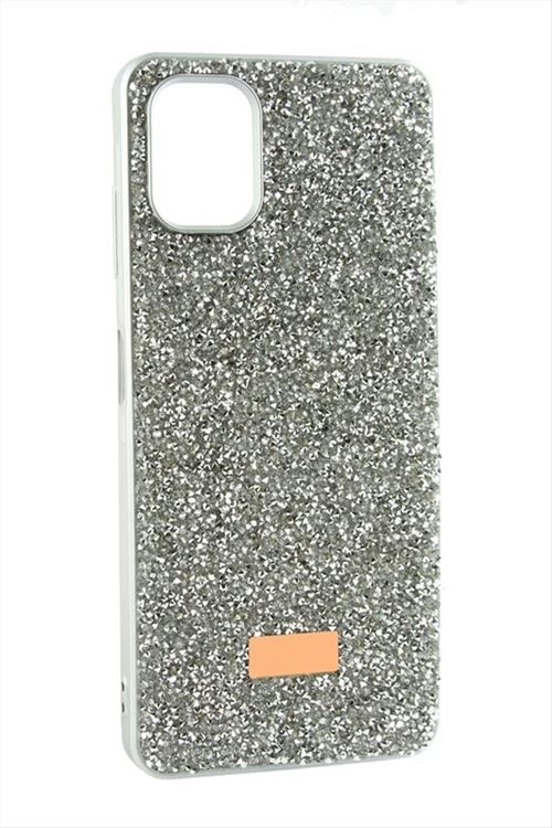 İphone 14 Taşlı Kapak Kılıf - Gümüş Rengi