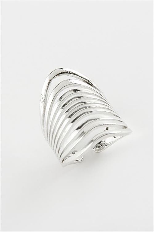 Oval Metal Yüzük - Gümüş Rengi