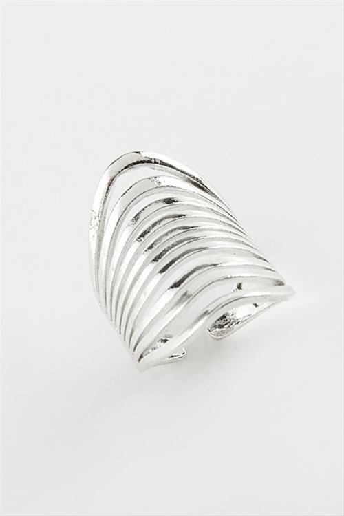 Oval Metal Yüzük - Gümüş Rengi