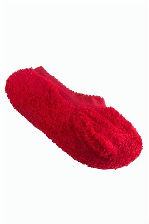 Peluş Polarlı Patik - Bordo