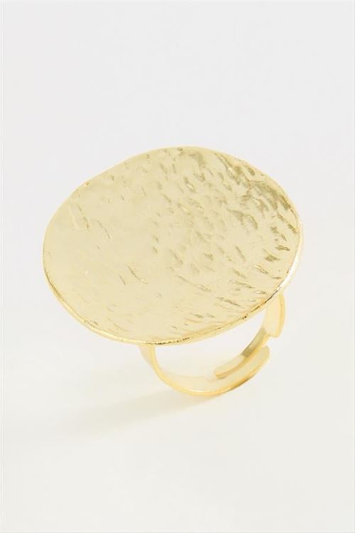 Oval Metal Yüzük - Sarı
