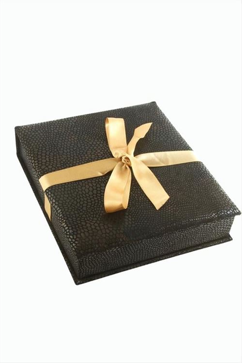 Kadife Lüx Set Kolye Kutusu Küçük Boy - Siyah