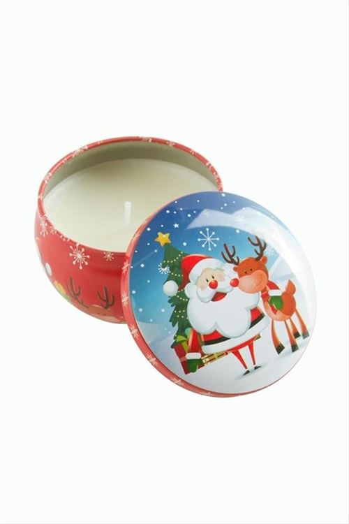Noel Baba Yılbaşı Kapaklı Mum 6 cm - Kırmızı