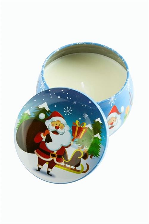 Noel Baba Yılbaşı Kapaklı Mum 6 cm - Mavi