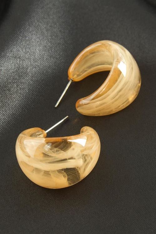 Hilal Plastik Küpe - Gri