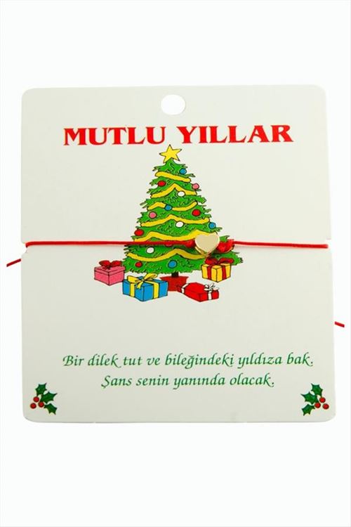 Kalp Yılbaşı Bilekliği - Kırmızı