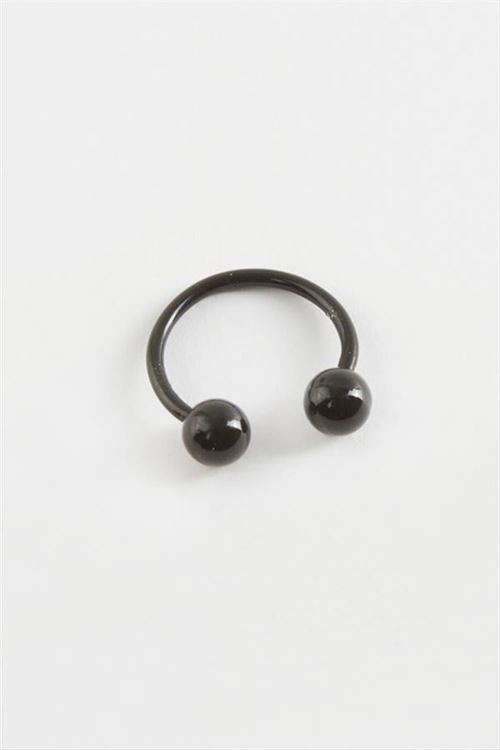 1 cm Septum Çelik Piercing 1 Adet - Siyah