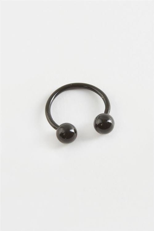 1 cm Septum Çelik Piercing 1 Adet - Siyah