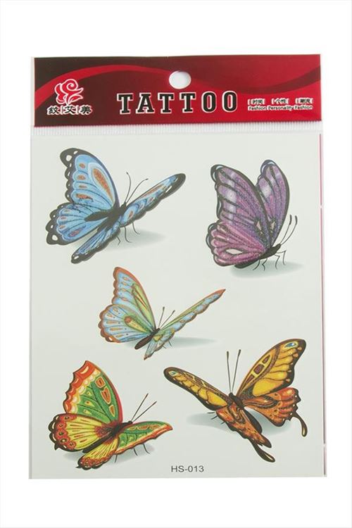 Kelebek Tattoo Dövme Sticker - Beyaz