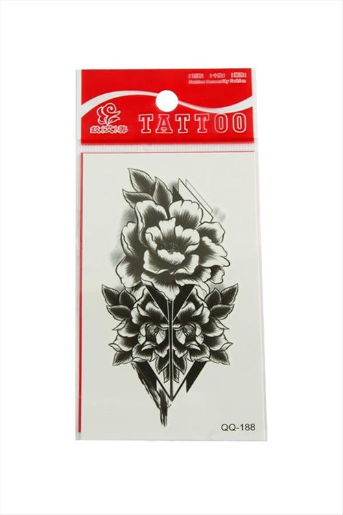 Gül Tattoo Dövme Sticker - Beyaz