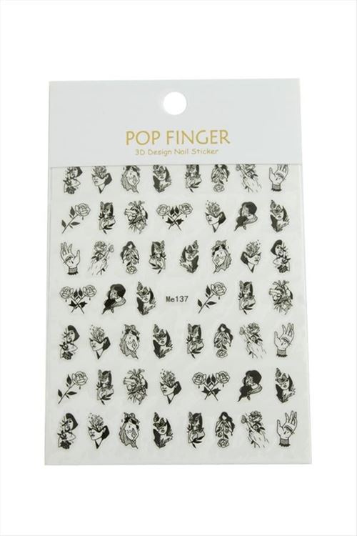 Gül Kız Tattoo Dövme Sticker - Siyah