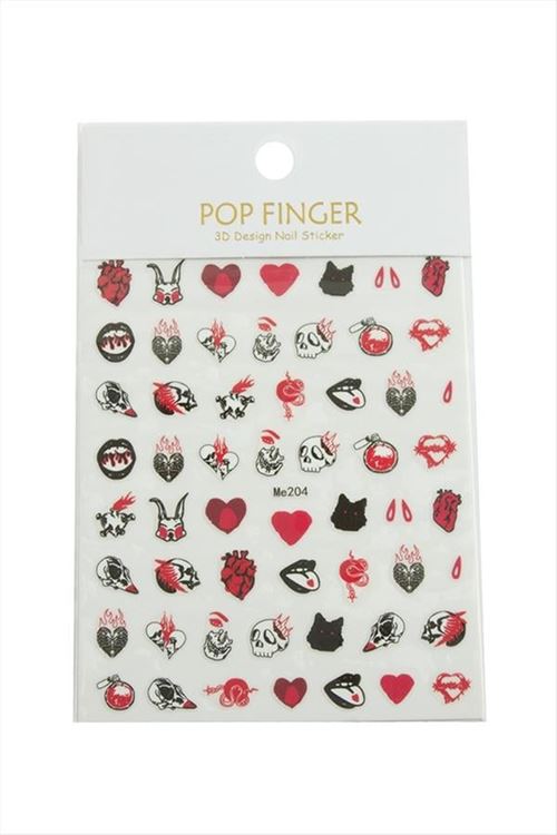 Kalp Kuru Kafa Tattoo Dövme Sticker - Kırmızı