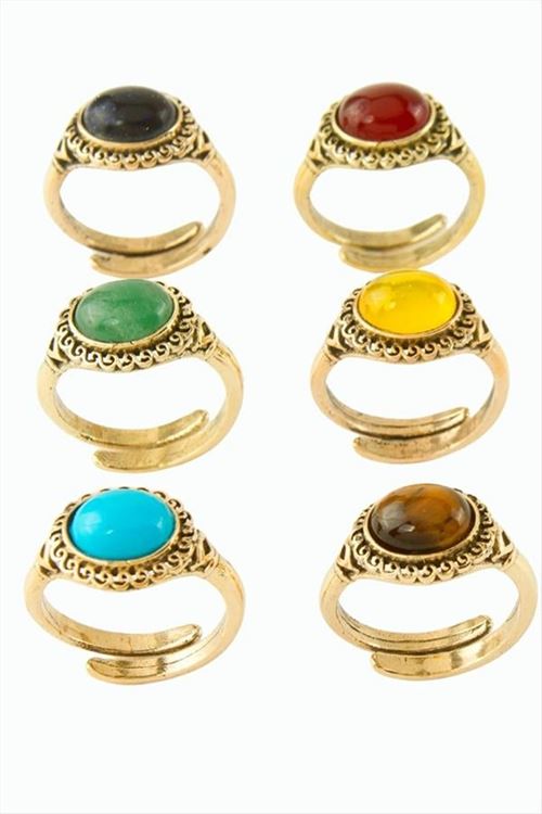 Oval Doğaltaşlı Otantik Yüzük - Kaplangözü