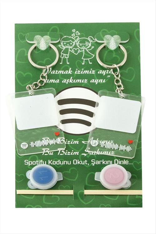 Sevgili Parmak İzli Anahtarlık Yapma Seti - Gümüş Rengi