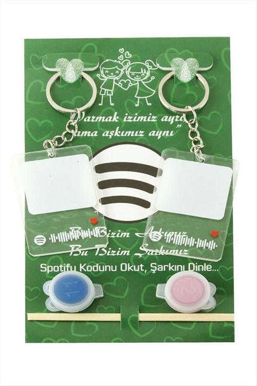 Sevgili Parmak İzli Anahtarlık Yapma Seti - Gümüş Rengi