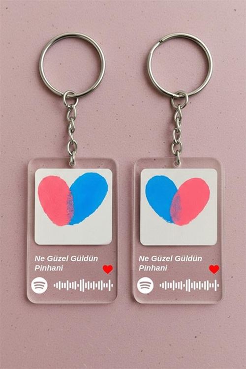Sevgili Parmak İzli Anahtarlık Yapma Seti - Gümüş Rengi