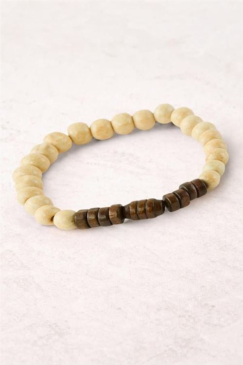 Bambu Ahşap Bileklik 8 mm - Krem