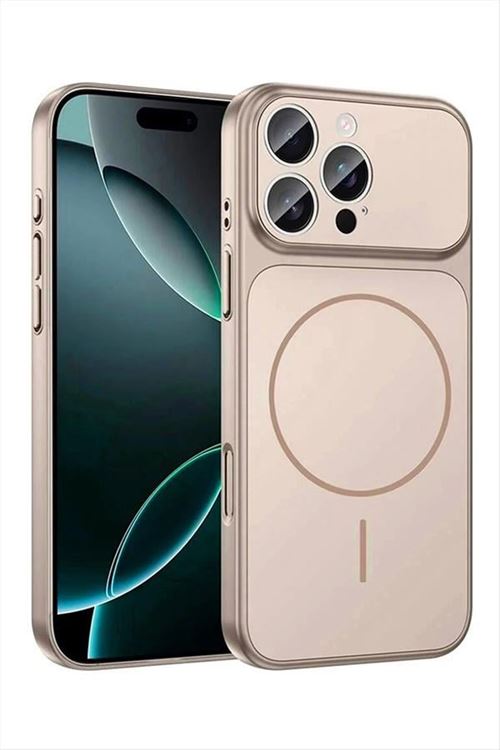 İphone 15 Uyumlu Magsaff Kapak Kılıf - Vizon