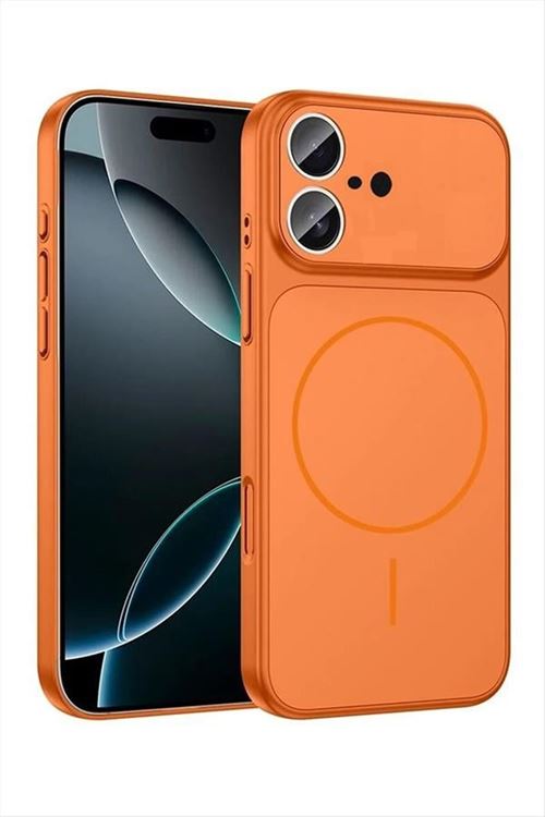 İphone 17 Uyumlu Magsaff Kapak Kılıf - Turuncu