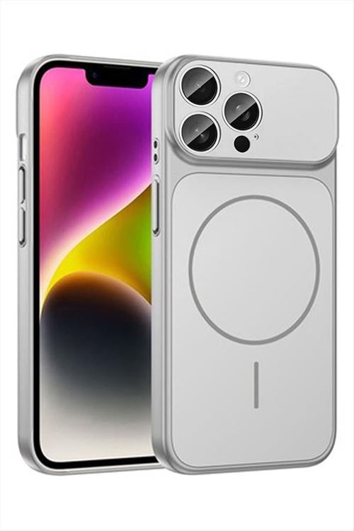 İphone 15 Uyumlu Magsaff Kapak Kılıf - Gri