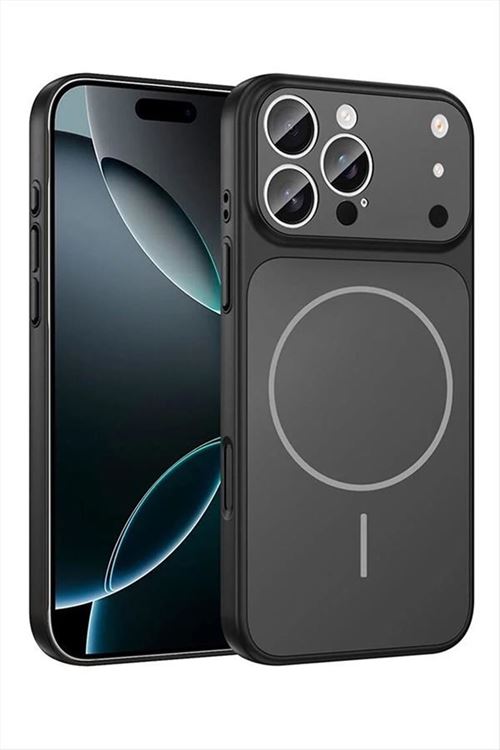 İphone 13 Pro Uyumlu 17 Pro Max Görünümlü Magsaff Kapak Kılıf - Siyah