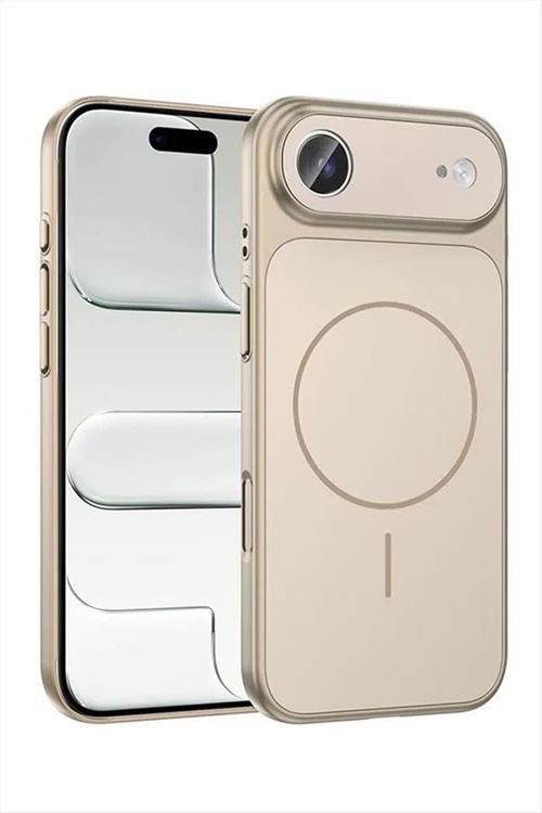 İphone 17 Air Uyumlu Magsaff Kapak Kılıf - Bej