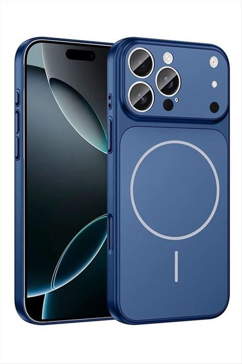İphone 13 Uyumlu 17 Pro Max Görünümlü Magsaff Kapak Kılıf - Lacivert