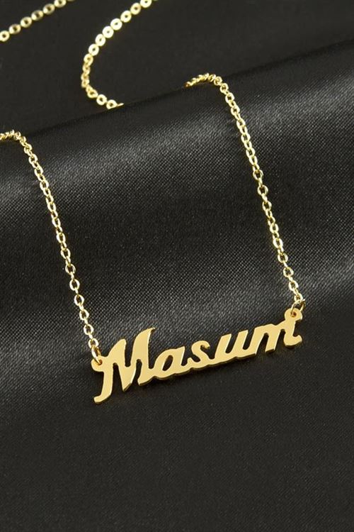 Masum İsimli Kolye - Sarı