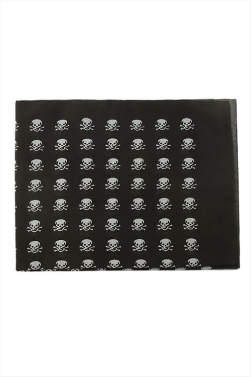Kuru Kafa Desenli Bandana 50*50 - Siyah