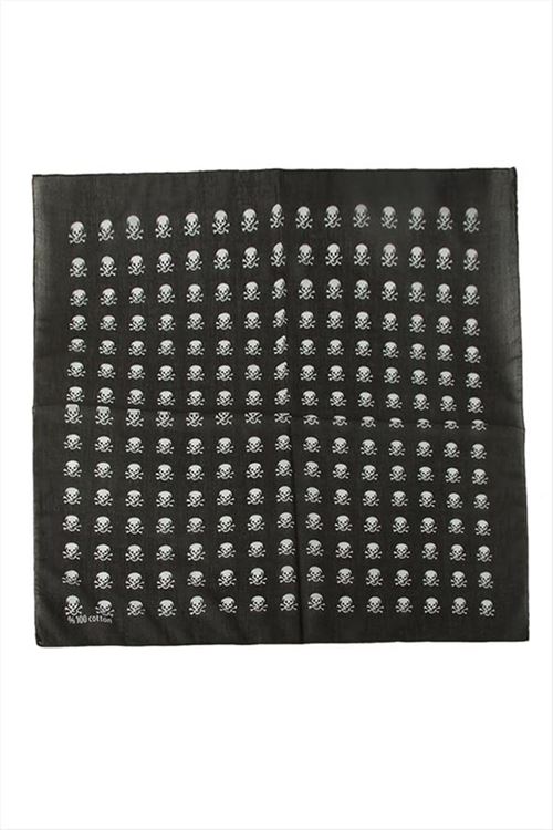Kuru Kafa Desenli Bandana 50*50 - Siyah