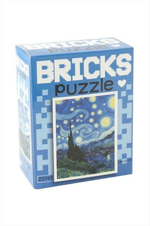 10*15 Yıldızlı Gece Puzzle 100 Adet - Mavi