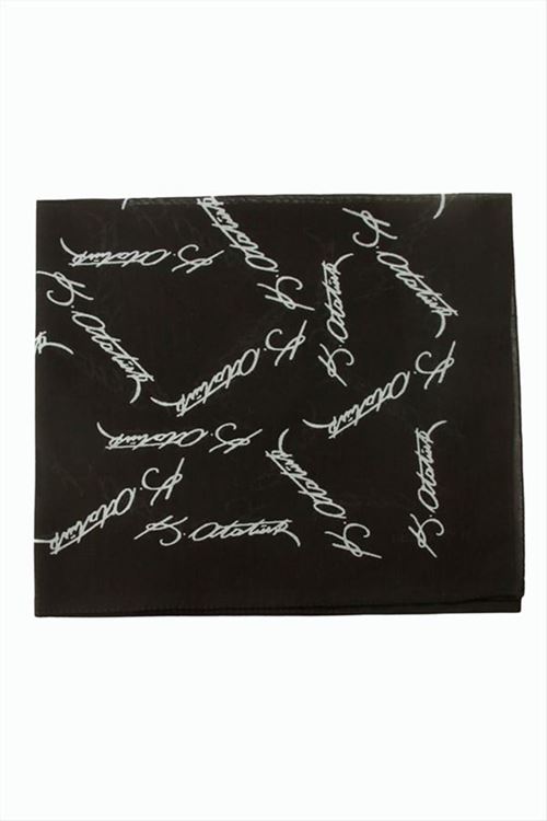 Atatürk İmzalı Desenli Bandana 50*50 - Siyah