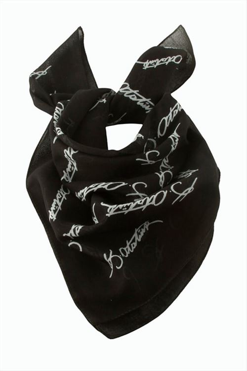 Atatürk İmzalı Desenli Bandana 50*50 - Siyah