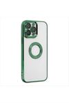 iPhone 13 Pro Max Lensli Lazer Silikon Kılıf (Kamera Korumalı) - Yeşil