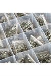 8 mm Harfli & Rakamlı Anahtarlık Bileklik Tesbih Seti - Gümüş Rengi