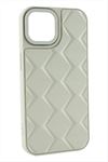 iPhone 15 Prizma Desenli Lüx Liza Kılıf - Krem
