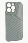 iPhone 15 Pro Max Çizgili Lüx Gear Silikon Kılıf - Gri