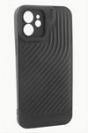 iPhone 12 6.1 Çizgili Lüx Gear Silikon Kılıf - Siyah
