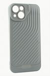 iPhone 15 6.1 Çizgili Lüx Gear Silikon Kılıf - Gri
