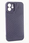 iPhone 12 6.1 Çizgili Lüx Gear Silikon Kılıf - Mor