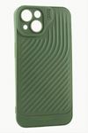 iPhone 15 6.1 Çizgili Lüx Gear Silikon Kılıf - Yeşil